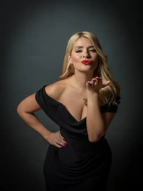 Holly Willoughby in sexy black dress
