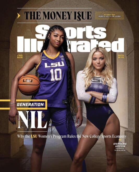 Olivia on the cover of Sports Illustrated with Angel Reese | IG September 2023